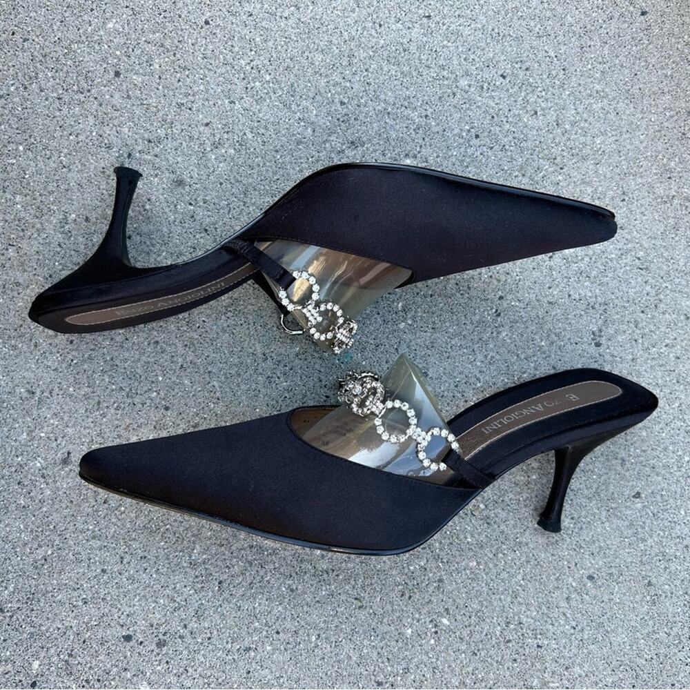 Vintage‎ Enzo Angiolini Satin Rhinestone Mule - Picture 8 of 16